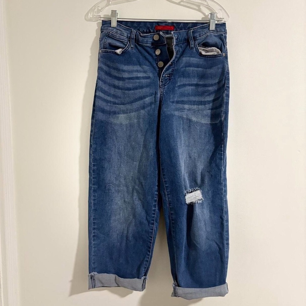 Jennifer Lopez Distressed Blue Boyfriend Jeans